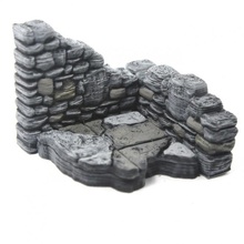 openlock ruined rectangular walls tabletop miniatures rpg stone terrain tile openforge dungeon dnd pathfinder tiles 3d print model - Mito3D