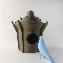 Casa passarinho castelo jardim pássaro casa 3d print model - Mito3D