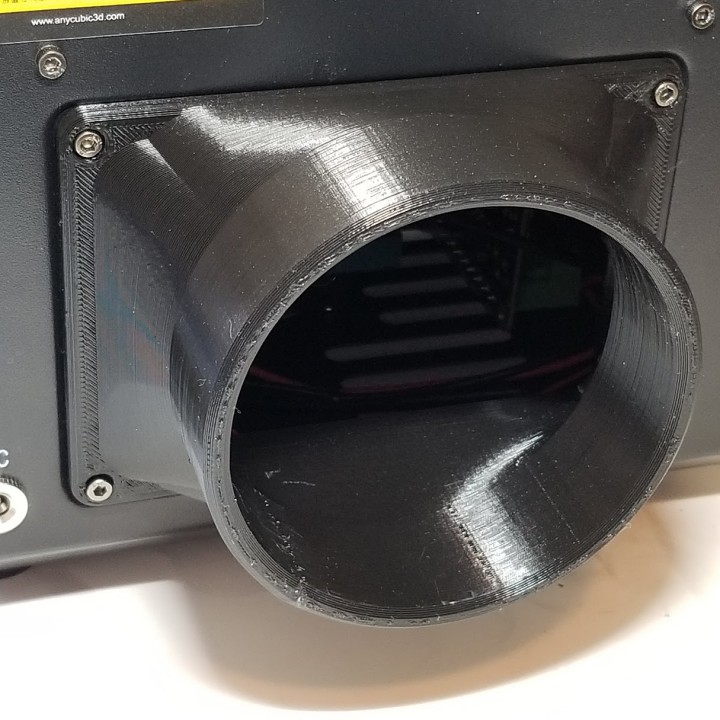 rear vent duct adapters anycubic photon build 3d printer fan hose ventilation filter smell fumes 3D print model - Mito3D