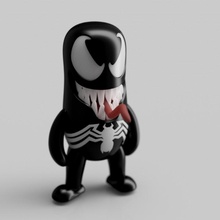 mini venom toys & games figurine marvel toy spiderman geeky wekster 3d print model - Mito3D