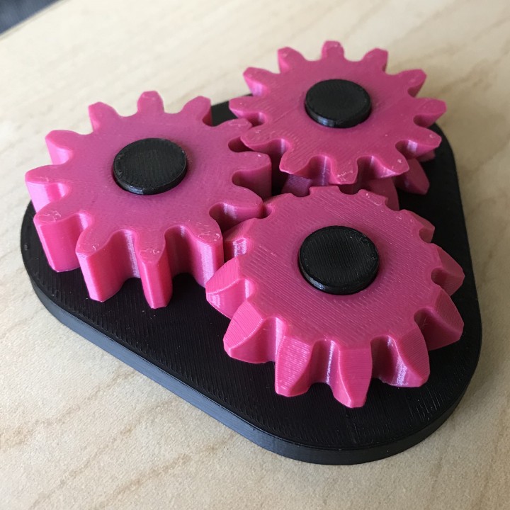 3 gears desk toy toys & games novelty desktoy 3D print model - Mito3D