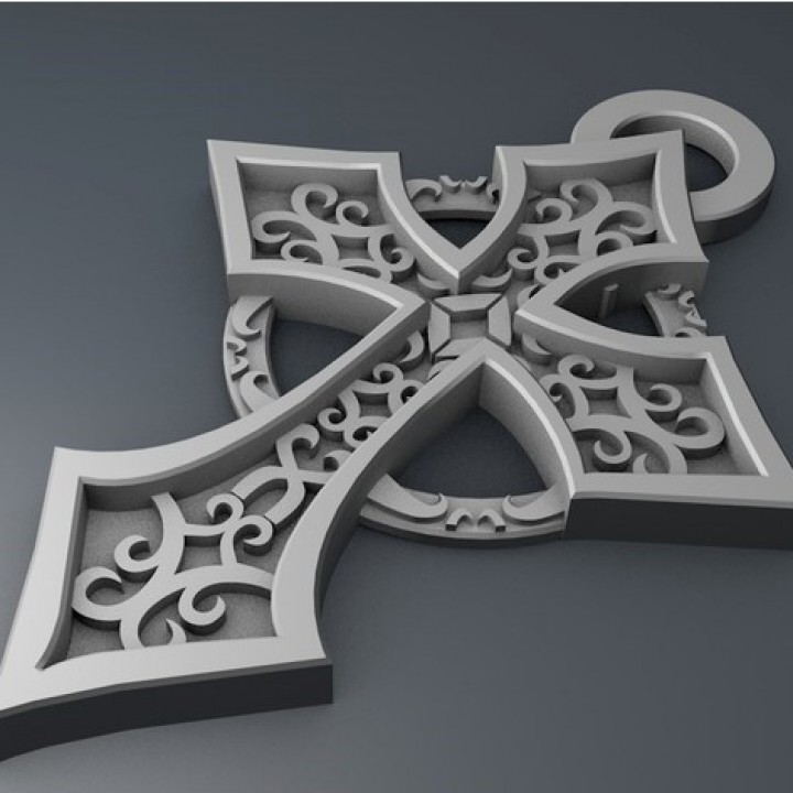 celtic cross pendant pendant cross keychain celtic cros 3D print model - Mito3D