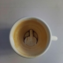 rude coffee cup & garden 3d print model - Mito3D