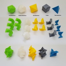 verdrehte platonisch Feststoffe Bildung Puzzle Mathematik Geometrie 3d print model - Mito3D