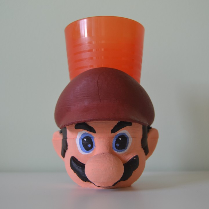 posavasos Mario Garten Nintendo Super vaso figura posavaso 3D print model - Mito3D