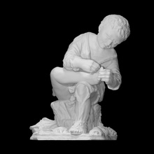 thorn-puller scan figure man sculpture boy sitting thorn puller 3d print model - Mito3D