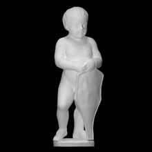 putti portant manteau bras analyse figure sculpture marbre garçon 3d print model - Mito3D