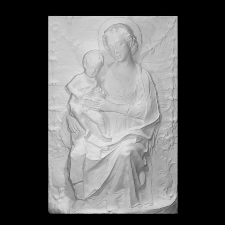 vierge enfant dauphins analyse dauphin marbre Madone Florence 3D print model - Mito3D