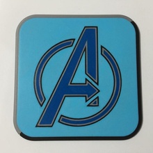 avengers logo coaster fan art marvel comics movies comicbook marvelcomics mcu infinitywar 3d print model - Mito3D