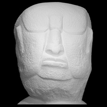 giant stone head scan colossal-head pre-olmec 3d print model - Mito3D