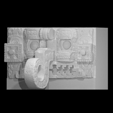 máscara chaac escanear decorativo escultura fachada arquitectónico 3d print model - Mito3D