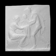 mercury brings bacchus ino scan mythology sculpture marble relief jupiter thorvaldsen 3d print model - Mito3D