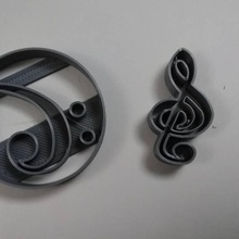 music clef's cookie cutters & garden cutter cook base cookies cut clef bace treble 3d print model - Mito3D