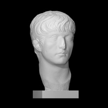 romano scansione viso testa uomo ritratto scultura marmo nero 3d print model - Mito3D