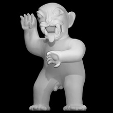 statuette male jaguar scan ceramic anthropomorphic 3d print model - Mito3D