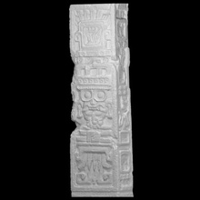 stela depicting tlaloc scan headdress 3d print model - Mito3D