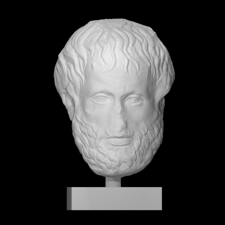 Philosoph Aristoteles Scan Gesicht Kopf Porträt Skulptur Marmor 3D print model - Mito3D