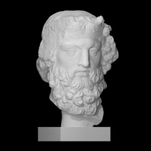 dioniso Varredura cara Deus cabeça homem retrato Roma escultura barba mármore Baco 3d print model - Mito3D