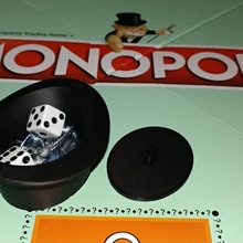 monopoly hat game piece holder lid board games figure house hotel motel 3d print model - Mito3D