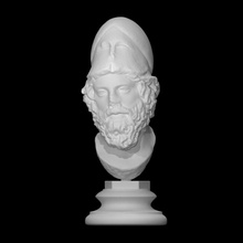 portrait strategos scan face head man rome sculpture beard marble 3d print model - Mito3D