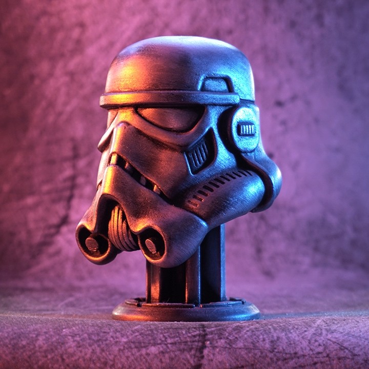 stormtrooper helmet fan art armor armour bust stand star trooper storm wars 3 3D print model - Mito3D