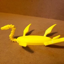 flexi plesiosaure jouets Jeux créature dinosaure jouet souple articulé support impression endroit soutien 3d print model - Mito3D