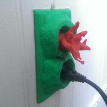 volcano outlet cover & garden office electrical outletcover 3d print model - Mito3D