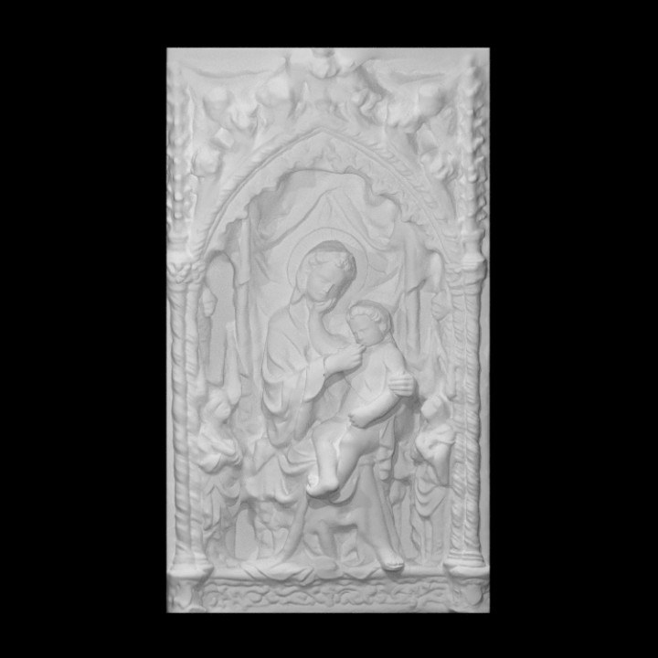 bakire çocuk melekler taramak isa heykel Madonna Floransa Mary Rahatlama İsa kil 3D print model - Mito3D