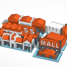 Straße 2 Gebäude Monopol Tafel Spiele 3d print model - Mito3D