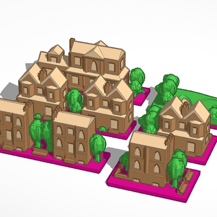strada 3 edifici monopolio tavola Giochi 3D print model - Mito3D