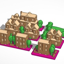 Straße 3 Gebäude Monopol Tafel Spiele 3d print model - Mito3D