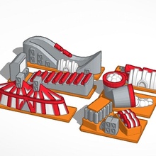 rua 4 edifícios Monopólio borda jogos 3d print model - Mito3D