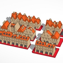 rua 5 edifícios Monopólio borda jogos 3d print model - Mito3D