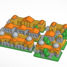 rua 7 edifícios Monopólio borda jogos 3d print model - Mito3D