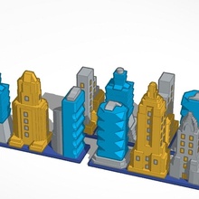 rua 8 edifícios Monopólio borda jogos 3d print model - Mito3D