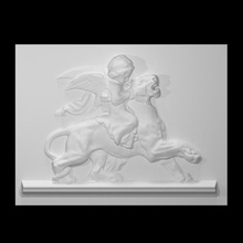 cupido provocando pantera Varredura amor animal escultura alívio Eros 3d print model - Mito3D