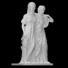 double statue princesses luise friederike prussia scan figure sculpture woman women princess clothes draping schadow 3d print model - Mito3D