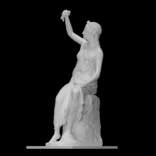 ragazza piccioni innocenza scansione uccello figura scultura statua donna seduta allegoria drappeggio Piccione 3d print model - Mito3D