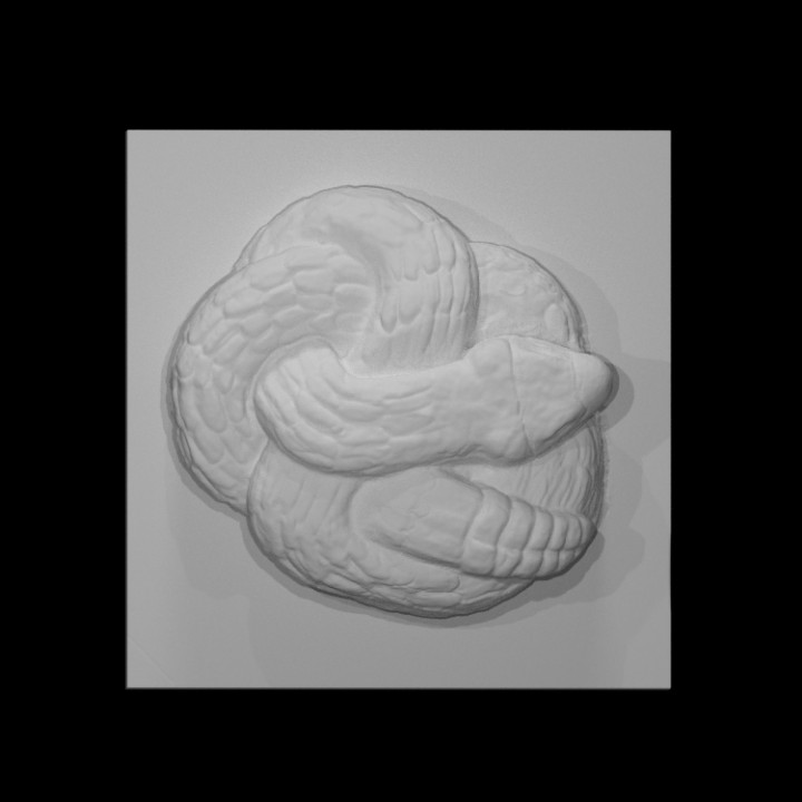 aztec eagle-snake scan animal dragon eagle sculpture snake relief 3D print model - Mito3D