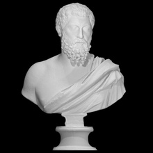 busto retórico escanear griego cabeza mitología romano escultura estatua barba religión 3dprint 3dscan chitona filosofía sociedad rético 3d print model - Mito3D