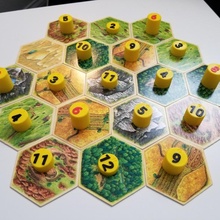 yerleşimciler Catan kaynak numara jetonlar yazı tahtası oyunlar zar oyun İstatistik dataViz 3d print model - Mito3D