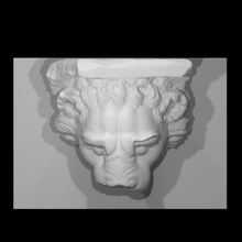 testa leone gargoyle santuario Giove eliopolitano scansione architettura decorazione Dio Leone scultura calcare 3d print model - Mito3D