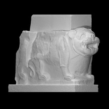 lion scan ancient animal sculpture basalt castle gate palace samal 3d print model - Mito3D