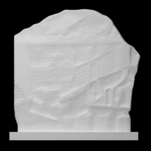relief depicting river town scan sculpture marble walls 3d print model - Mito3D
