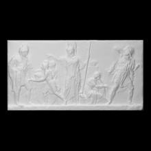 Ulisses recebendo braços Aquiles Varredura escultura mármore figuras alívio Copenhague Thorvaldsen 3d print model - Mito3D