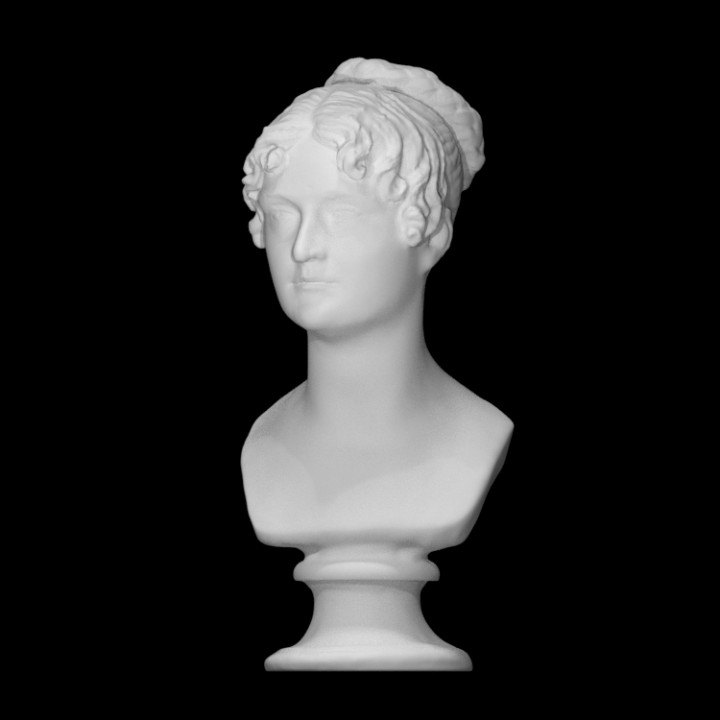 unknown woman scan bust face head lady portrait sculpture plaster thorvaldsen 3D print model - Mito3D