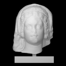 portrait pristess athena scan bust face head woman marble priestess 3d print model - Mito3D