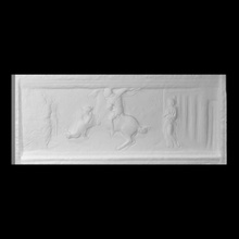 saint george killing dragon scan marble florence plinth relief donatello 3d print model - Mito3D