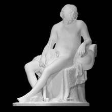 sleeping shepherd boy scan body figure man sculpture marble sitting 3d print model - Mito3D