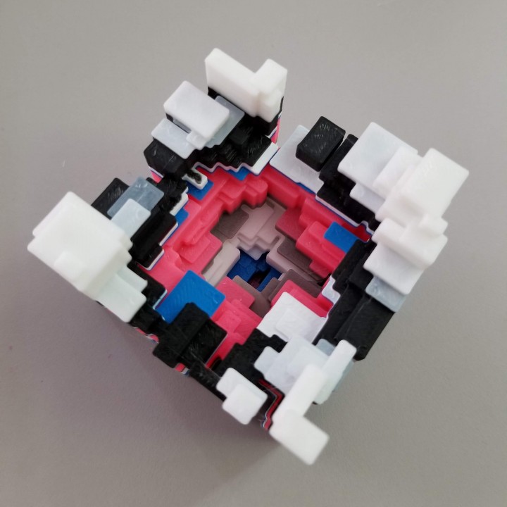 aesthetic cube glitch pot education openscad random abstract code cubes generative procedural 3D print model - Mito3D